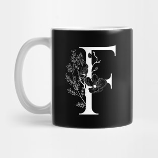 Letter F Monogram - Floral Initial Mug